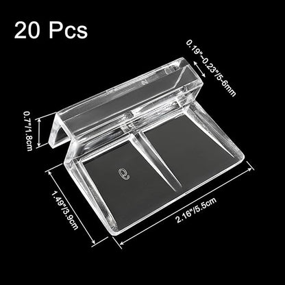 20 Pack Aquarium Lid Clips DIY Aquarium Lid Holder Clear Acrylic Fish Tank Support 6MM Aquarium Glass Holder(6MM)