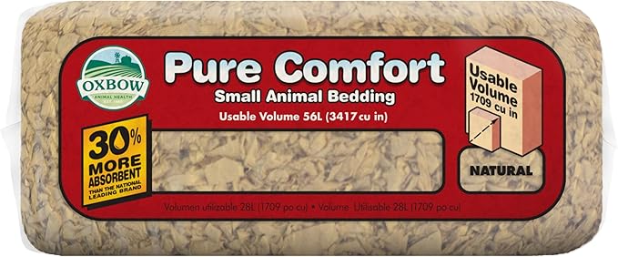 Oxbow Animal Health Pure Comfort Bedding, Rabbit, Hamster, & Guinea Pig Bedding, Bunny Supplies for Litter Box, Pet Safe, 99.9% Dust Free, Bunny Litter Box, Natural, 28 Liter Bag