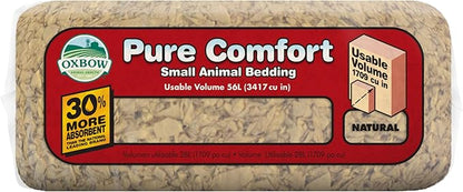 Oxbow Animal Health Pure Comfort Bedding, Rabbit, Hamster, & Guinea Pig Bedding, Bunny Supplies for Litter Box, Pet Safe, 99.9% Dust Free, Bunny Litter Box, Natural, 28 Liter Bag