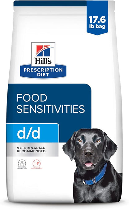 Hill's Prescription Diet d/d Skin/Food Sensitivities Potato & Salmon Formula Dry Dog Food, Veterinary Diet, 17.6 lb. Bag