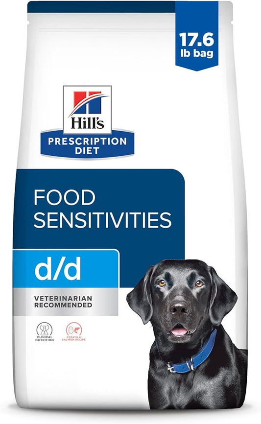 Hill's Prescription Diet d/d Skin/Food Sensitivities Potato & Salmon Formula Dry Dog Food, Veterinary Diet, 17.6 lb. Bag