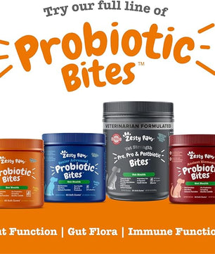 Zesty Paws Vet Strength Probiotics for Dogs, Digestive Health & Gut Flora Support, Dog Supplements, 90 Count