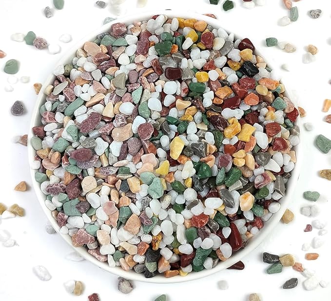 5LB Succulent and Cactus Gravel Pebbles, 1/5 Inch Natural Decorative Polished Stones, River Rocks for Vases Gardening Indoor and Outdoor Decorative Rocks, Colorful