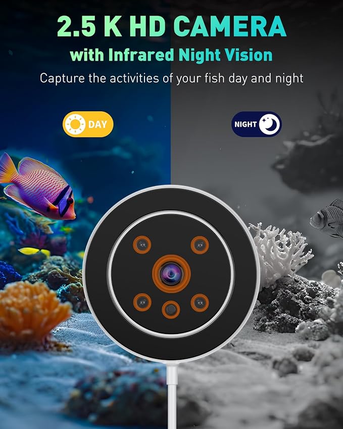 Pawfly WiFi Automatic Fish Feeder for Aquariums, Smart Auto Fish Food Dispenser with App Control 2.5 K HD Camera & Timer, 230 mL Vacation Feeder for Powder Pellets & Small Pillars, USB Powered