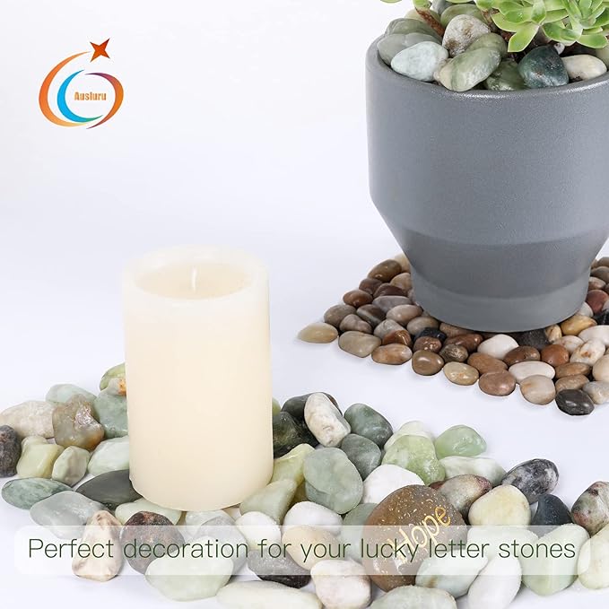 11lbs Natural River Rocks, Polished Pebbles for Plants Garden, 1-2 inch Decorative Jade Stones, Ideal for Fish Tank, Vases, Crafting, Home Decor and Garden Landscaping Rocks,Jade