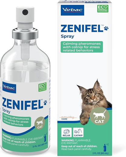Virbac Zenifel Cat Spray for Managing Stress-Related Behaviors in Kittens & Cats - Quick-Acting - Ideal for Unexpected Stressful Situations - 1 Bottle
