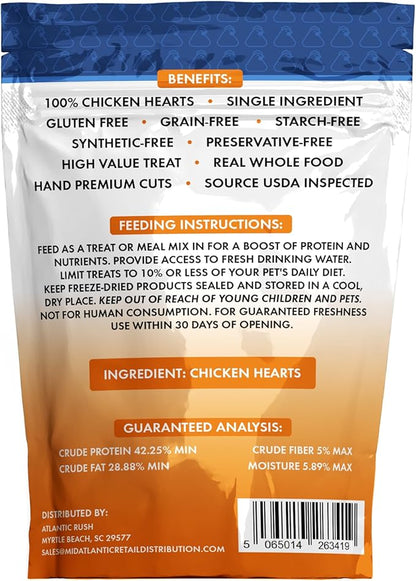 Freeze Dried Small Pet Treats - Resealable Bag of Treats for Ferrets - Ferret Snacks - Single Ingredient Ferret Food With No Preservatives Or Fillers- Small Animals Treats (1oz, chicken Heart)