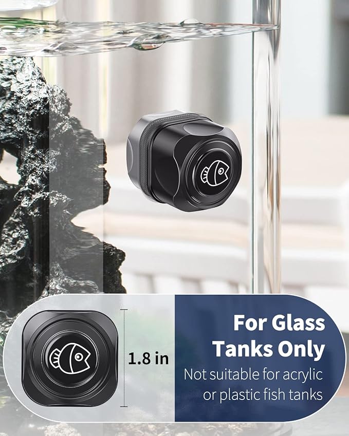 Pawfly 2 Inch Algae Scraper Aquarium Magnetic Brush Scratch-Free Scrubber for Nano Fish Tank Glass Cleaning, 2 Pack