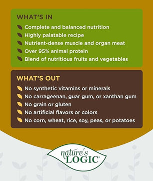 Nature's Logic Grain-Free Canned Dog Food - 95% Animal Proteins - 100% Natural Wet Dog Food Cans - No Common Allergens - All Life Stages - Ideal for Sensitive Dogs - Chicken (13.2 oz, 12 pack)