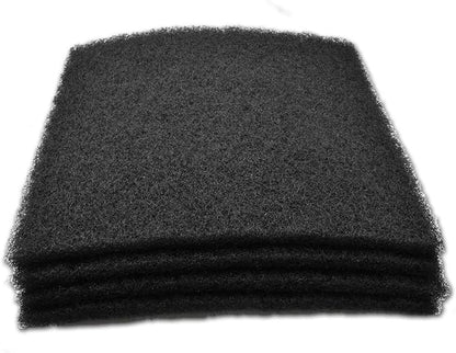 Black Coarse Filter Media, 1.25" Thick, 24" x 24" Pads, 4 Pack, Perfect for Aquariums, Ponds or Water Gardens, Made in USA