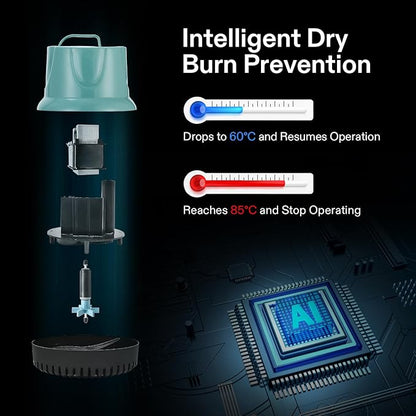 VIVOSUN 1150GPH 100W Submersible Pump for Fish Tank, Pond, Aquarium, Hydroponic Systems with 5ft Power Cord and 4 Nozzles Blue