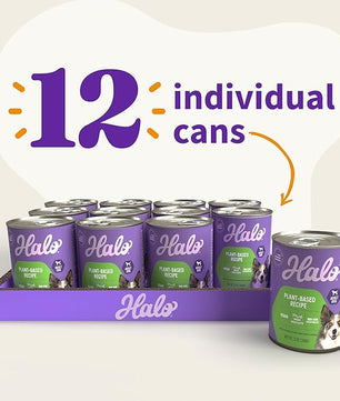 Halo Holistic Vegan Wet Dog Food, Plant-Based Recipe, Canned Dog Food, Complete Digestive Health, Adult Dogs, 13 Oz Can (Pack of 12)