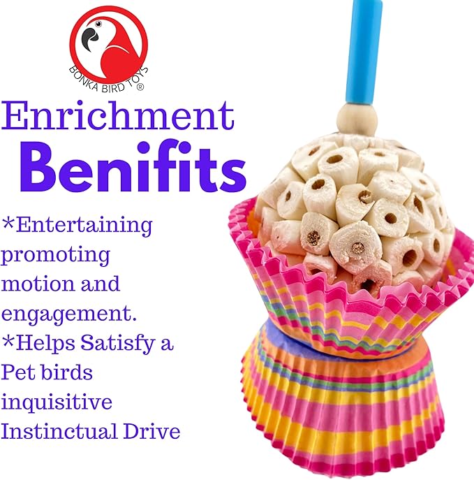 Bonka Bird Toys 1925 Cake Natural Sola Shred Forage Chew Treat Parrot Parrotlet Budgie Cockatiel Parakeets and Other Similar Birds