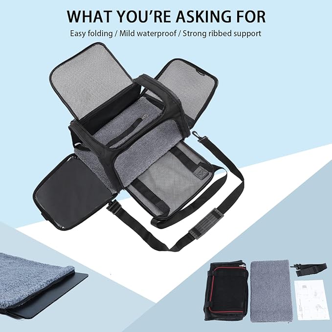 A4Pet Airline Approved Cat Carrier Dog Carriers, Soft-Sided Portable Pet Travel Washable Carrier for Puppy