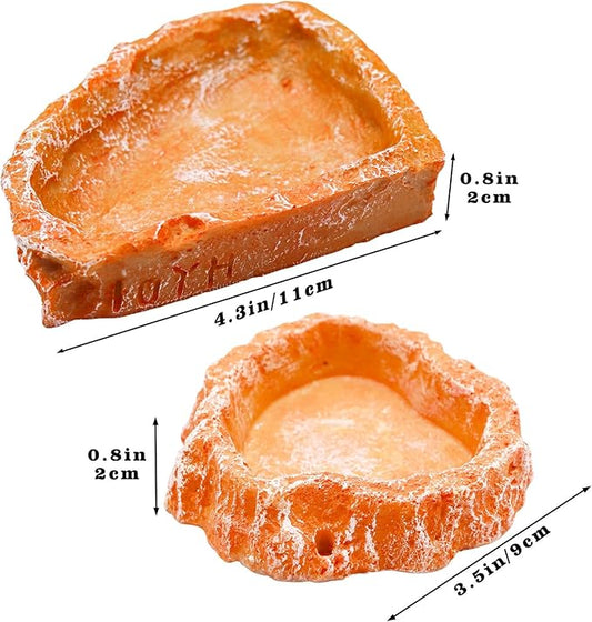 3 Pack Resin Reptile Dish for Food and Water, Hermit Crab Accessories, Hermit Crab Supplies, Hermit Crab Water Bowl, Habitat Accessories for Hermit Crab, Bearded Dragon, Gecko, Tortoise