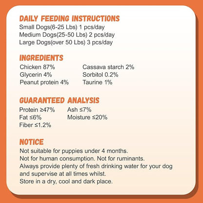 Dog Treats Chicken Jerky Rings, Rawhide-Free Grain-Free Real Dried Tenders Natural Chicken Breast Dog Chewy Training Snacks for Small Medium Large Dogs Large Pack, 10.6 oz