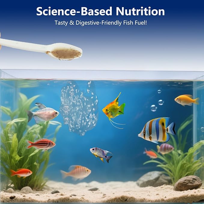 Brine Shrimp Fish Food - High Protein Non-Living Adult Brine Shrimp for Bettas, Goldfish, Cichlids & - Color Enhancing, -Instant Liquid Slow Sinking Tropical Fish Food (12.5oz)