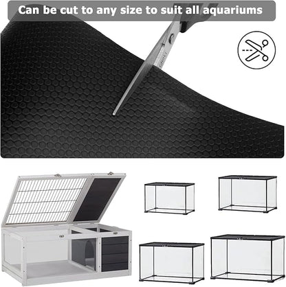 120 Gallon Reptile Terrarium Mat Liner, 96" X 24" Bearded Dragon Tank Accessories, Bearded Dragon Substrate flooring for 4x2x2 Reptile Enclosure, Reptile Bedding Carpet for Gecko,Lizard, Black