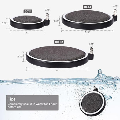 hygger Air Stone for Aquarium: Quiet High Dissolved Oxygen Diffuser Kit for Freshwater or Saltwater Fish Tank and Hydroponic Air Pump-Disc 4 x 4 Inch Air Bubble Stone