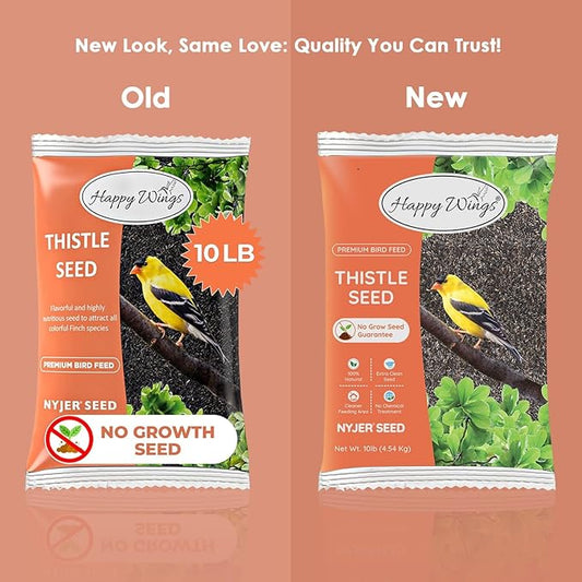 Nyjer/Thistle Seeds Wild Bird Food - 10 Pounds I No Grow Seed I Bird Seed for Wild Birds