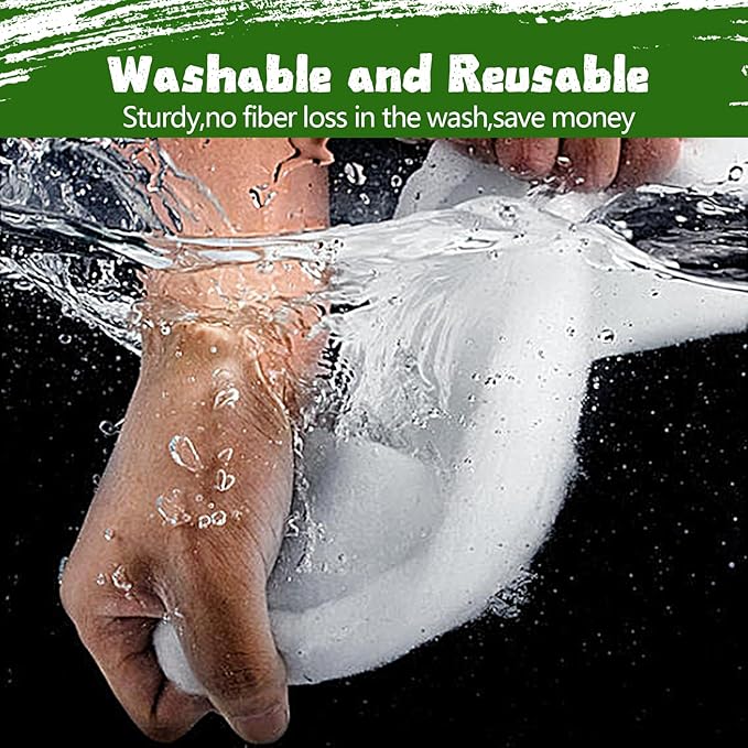 Aquarium Filter Floss 12 * 144 Inches, Cut to Fit Fish Tank Filter, Dual Density Aquarium Filter Pad, Pond Filter Media Roll Clear Water for Freshwater & Saltwater, Safe for Fish, Reef, Turtles