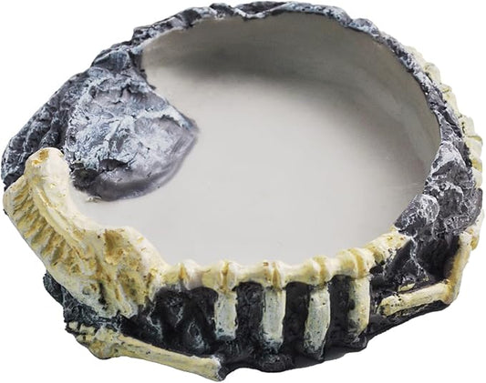 Reptile Food Water Bowl Resin Rock Gecko Feeding Dish Tortoise Feeder Food and Water Plate Amphibian Drinking Basin Reptile Habitat Tank Accessories for Turtle Lizard Leopard Gecko Chameleon