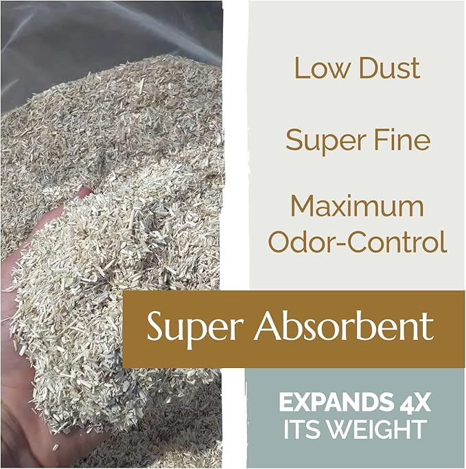 AubiChick High Grade French Hemp Bedding, 44lb (400L) Jumbo Bulk Bag for Chickens, Ultra Absorbent, Designed for Chicken Coop Bedding and Comfort of Birds, Poultry, Hairless Pets, Easy Manure Removal