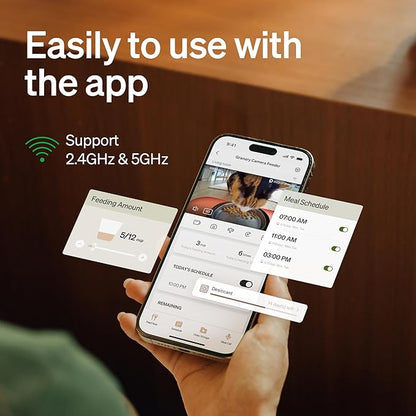 PETLIBRO Automatic Cat Feeder with Camera, 1080P HD Video with Night Vision, 5G WiFi Pet Feeder with 2-Way Audio, Low Food & Blockage Sensor, Motion & Sound Alerts for Cat & Dog Single Tray