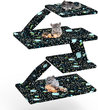 YKD Ferret Cage Liners for Ferret Nation & Critter Nation Cages, Waterproof Chinchilla Cage Accessories, Washable Bedding, for Ferrets, Chinchillas, Rats, Fancy Rat, Small Furry Pet (Double Unit Set)