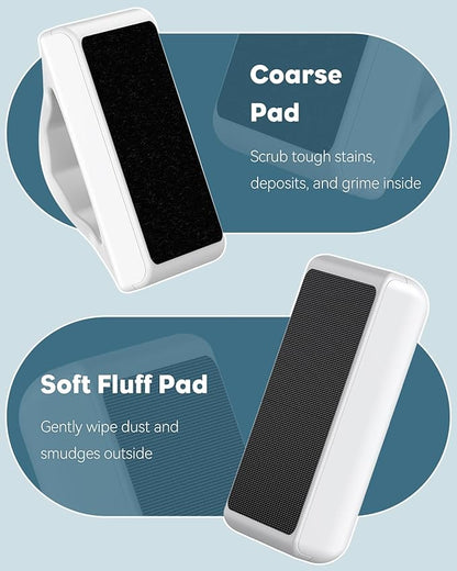 Pawfly 4" Mini Aquarium Magnet Glass Cleaner, Magnetic Fish Tank Cleaner for Glass Aquariums, Strong Magnetic Brush Cleaning Tool for Glass Fish Tanks up to 40 Gallons