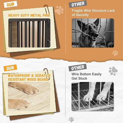 31" Dog Crate Furniture for Small and Medium Dogs, Heavy Duty Wooden Dog Kennel Furniture for Indoor Use, Decorative Pet Cage End Table Fits All Decor Styles, Sleek & Stylish