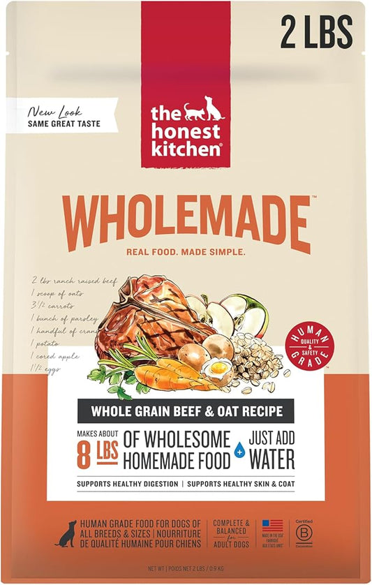 The Honest Kitchen Dehydrated Whole Grain Beef Dog Food, 2 lb Box