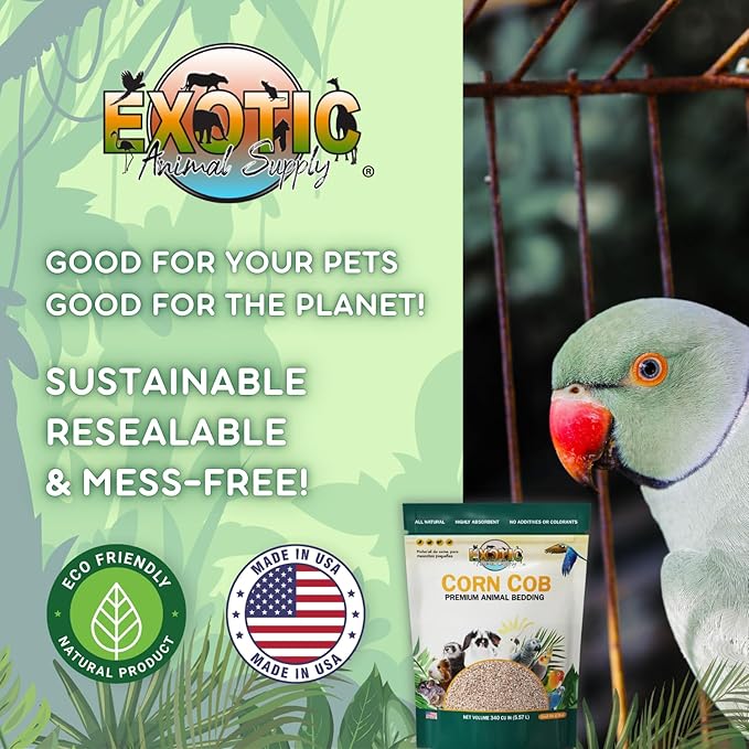 Natural Corn Cob Bedding, Corn Cob Litter, Dust-Free, Birds and Small Animals, ~10 lbs (690 CU in)