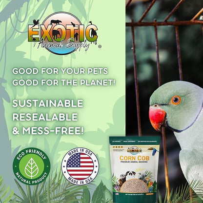 Natural Corn Cob Bedding, Corn Cob Litter, Dust-Free, Birds and Small Animals ~5lbs (340 CU in)