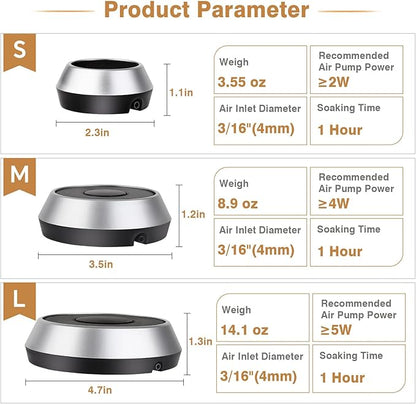 hygger Air Stone for Aquarium 2.3 Inch Fish Tank Bubble Kit Oxygen Diffuser with Air Tube, Check Valve Hydroponic Aeration Bubbler (Not Include Air Pump)