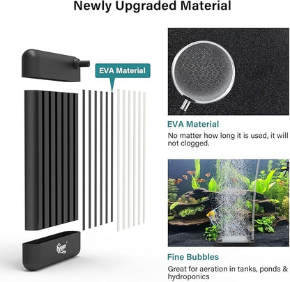 hygger Non-Clogging Fish Tank Bubbler, Aquarium Air Stone with Special EVA Material, Air Bubbler for Nano Air Pump Fish Tank Small Bucket and Hydroponics