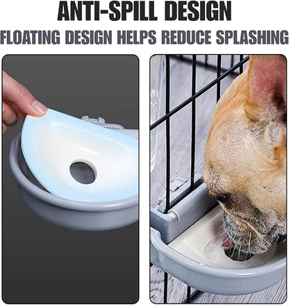 Automatic Pet Food Water Dispenser, Auto Gravity Pet Feeder Water Bottle Set for Crate, Feeding Station for Small Dog Cat Rabbit Guinea Pigs Chinchilla Ferret Hedgehog (Blue)