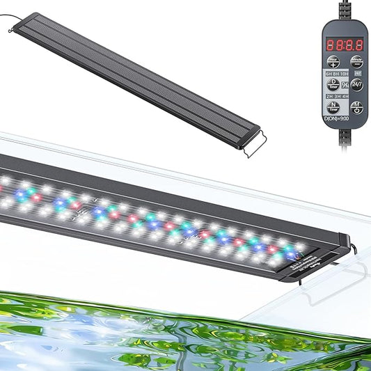 Pawfly 38 W Aquarium LED Light for 36" to 45" Tanks 24/7 Extendable Fish Tank with Full Spectrum IP68 Waterproof Light with D/N Mode Single Color Effects Timer and Adjustable Brightness