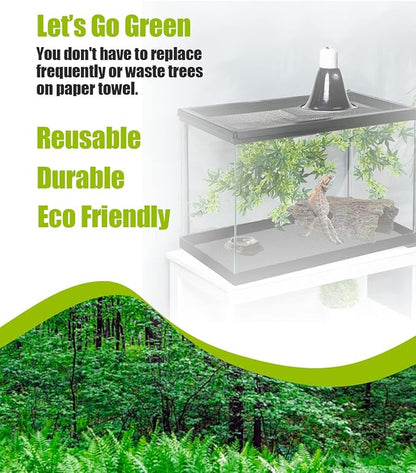 Bearded Dragon Tank Accessories, Reptile Substrate Floor, Leopard Gecko Tank Liner Mat for 40 Gallon, 20 Gallon, 50 Gallon,75 Gallon Lizard Tank, Green