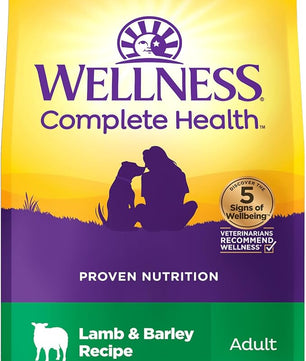 Wellness Complete Health Dry Dog Food, Wholesome Grains, Natural, Lamb & Barley Recipe, (26-Pound Bag)