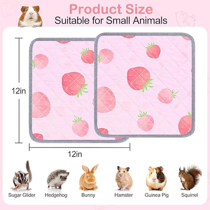 2 Pack Guinea Pig Bedding, Washable Guinea Pigs Cage Liner Reusable Guinea Pig Mat Waterproof Guinea Piggy Bedding for Cage, Super Absorbant Pee Pads for Small Animals Hamster Rabbit Squirrel