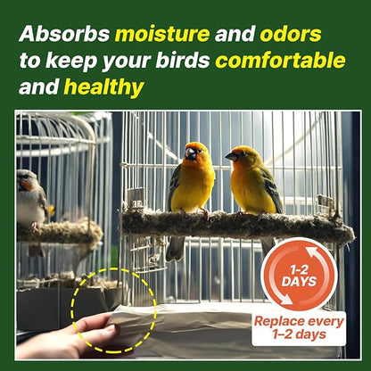 Bird Cage Liner - 120 Paper Sheets, 20" x 18", 2.9 lb - Ideal for Pet Habitats, Bulk Pack for Long-Lasting Use, Newsprint Texture, Convenient Parcel Packaging