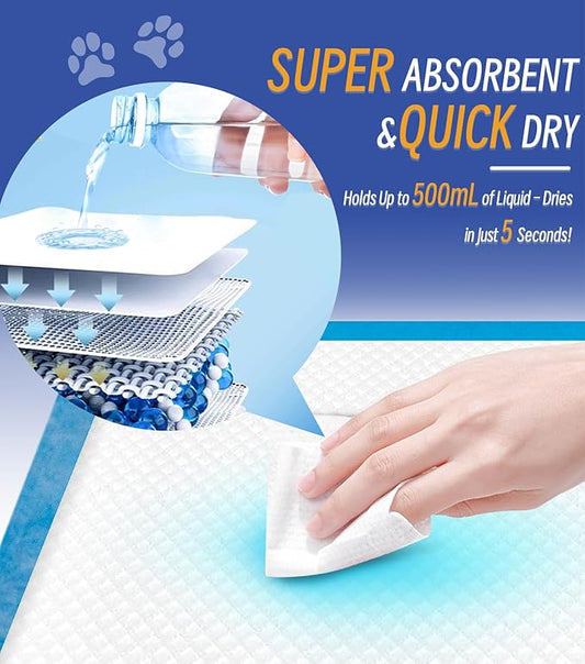 100 Counts XL Puppy Pee Pads 30x36 Inch | Super Absorbent Leak-Proof Dog Training Pads with Odor Control | Quick-Dry Potty Pads for Dogs & Cats