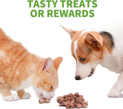 OPET Freeze Dried Cat & Dog Treats,Single Ingredient High Protein Grain Free Crunchy Cat Treats，Healthy Training Treats(6.36oz)