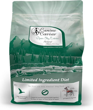 Canine Caviar - Open Sky: Duck & Teff Alkaline Dry Dog Food, Limited Ingredients, Gluten-Free, Based on Science & Research, Veterinary Alternative Diet (4.4 Pound Bag)