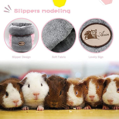 YUEPET Guinea Pig Bed Cuddle Cave Warm Fleece Cozy House Bedding Sleeping Cushion Cage Nest for Small Animal Squirrel Chinchilla Rabbit Hedgehog Cage Accessories Grey