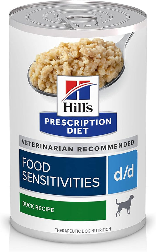 Hill's Prescription Diet d/d Skin/Food Sensitivities Duck Formula Wet Dog Food, Veterinary Diet, 13 oz. Cans, 12-Pack