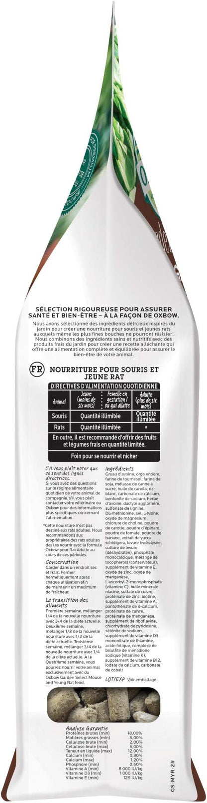 Oxbow Animal Health Garden Select Mouse and Young Rat Food, Garden-Inspired Recipe for Young Rats and Mice of All Ages, Non-GMO, Made in The USA, 2 Pound Bag (Pack of 2)