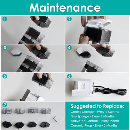 Turtle Aquarium Filter 4-Stage Turtle Filter for Low Water Level Tanks, 265GPH Super Quiet Waterfall Turtle Tank Filter Reptile Filter, Low Water Filters for Turtle Tanks 30-60 Gallon Water