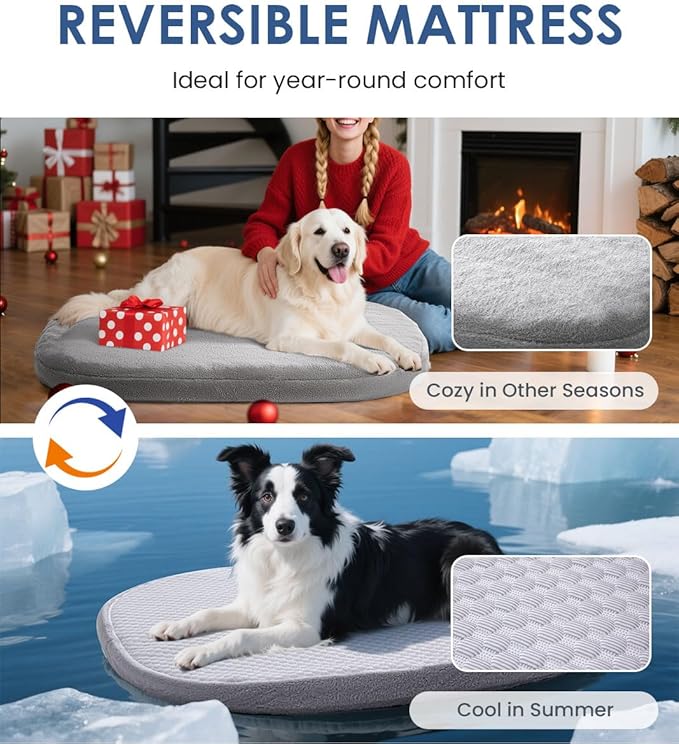 Orthopedic Dog Bed for Medium Size Dogs, Pet Sofa Bed with Egg Crate Foam, 4-Sided Bolster, Removable Washable Cover & Anti-Slip Bottom, Medium Gray